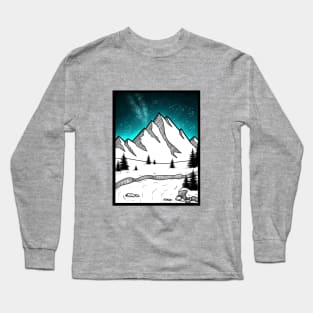 Milky Way Mountains Long Sleeve T-Shirt